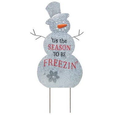 Metal Snowman Yard Stake - The Fox Decor